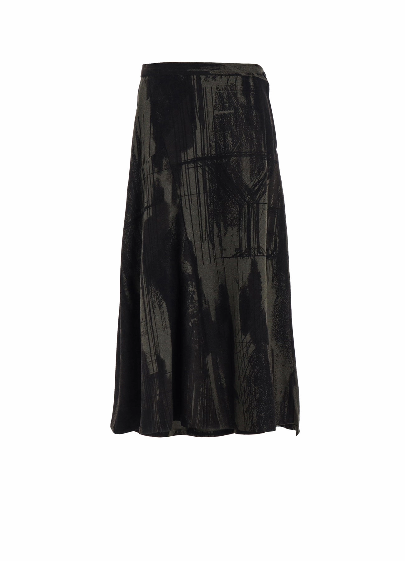 WOOL FLANNEL LOGO SCRIBBLE PT ASYMMETRIC FLARE SKIRT Soft Texture