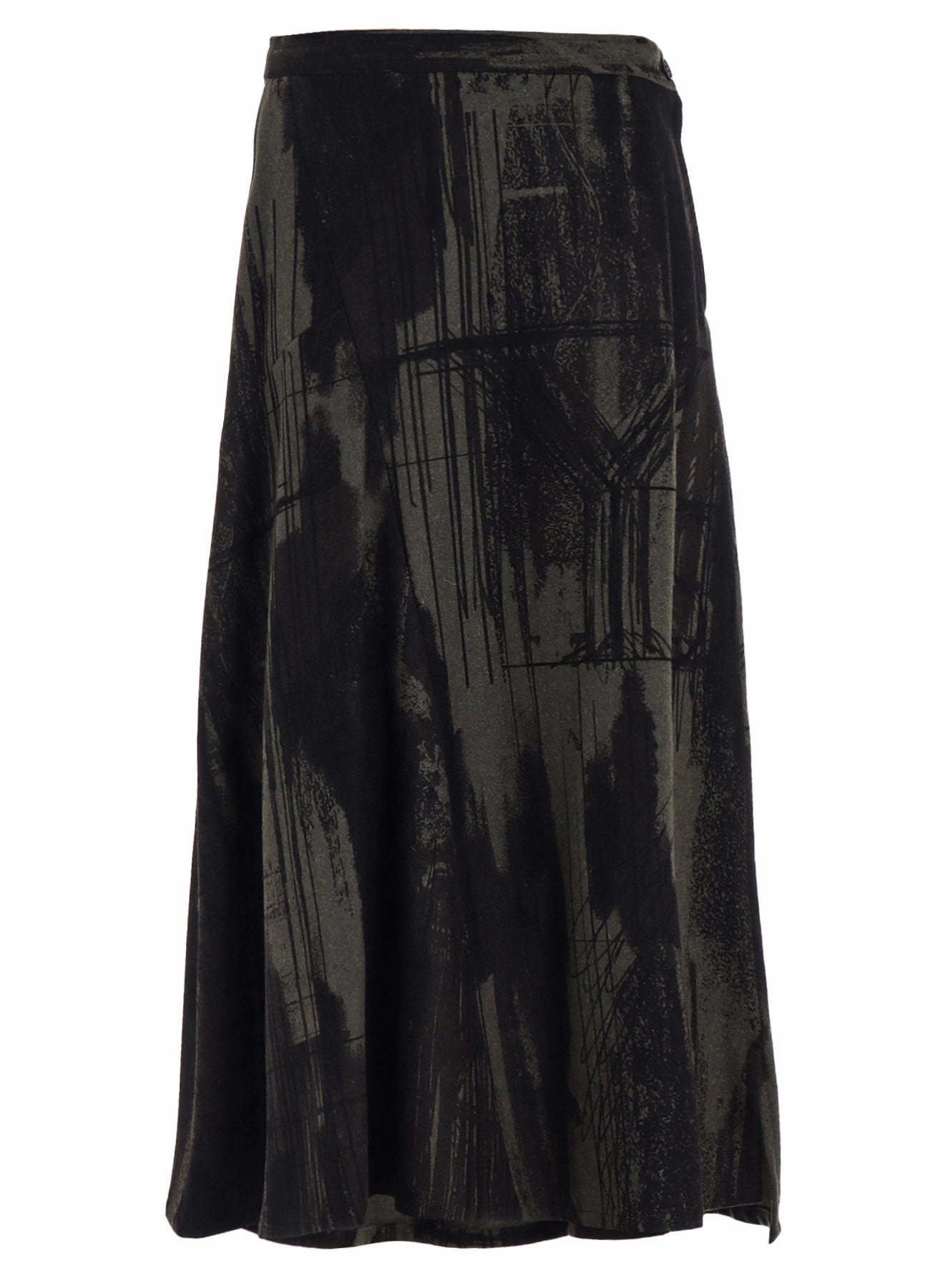 WOOL FLANNEL LOGO SCRIBBLE PT ASYMMETRIC FLARE SKIRT Everyday Comfort Fit