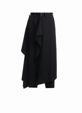 AdjustableTabs WOOL GABARDINE BOUND SKIRT PANTS
