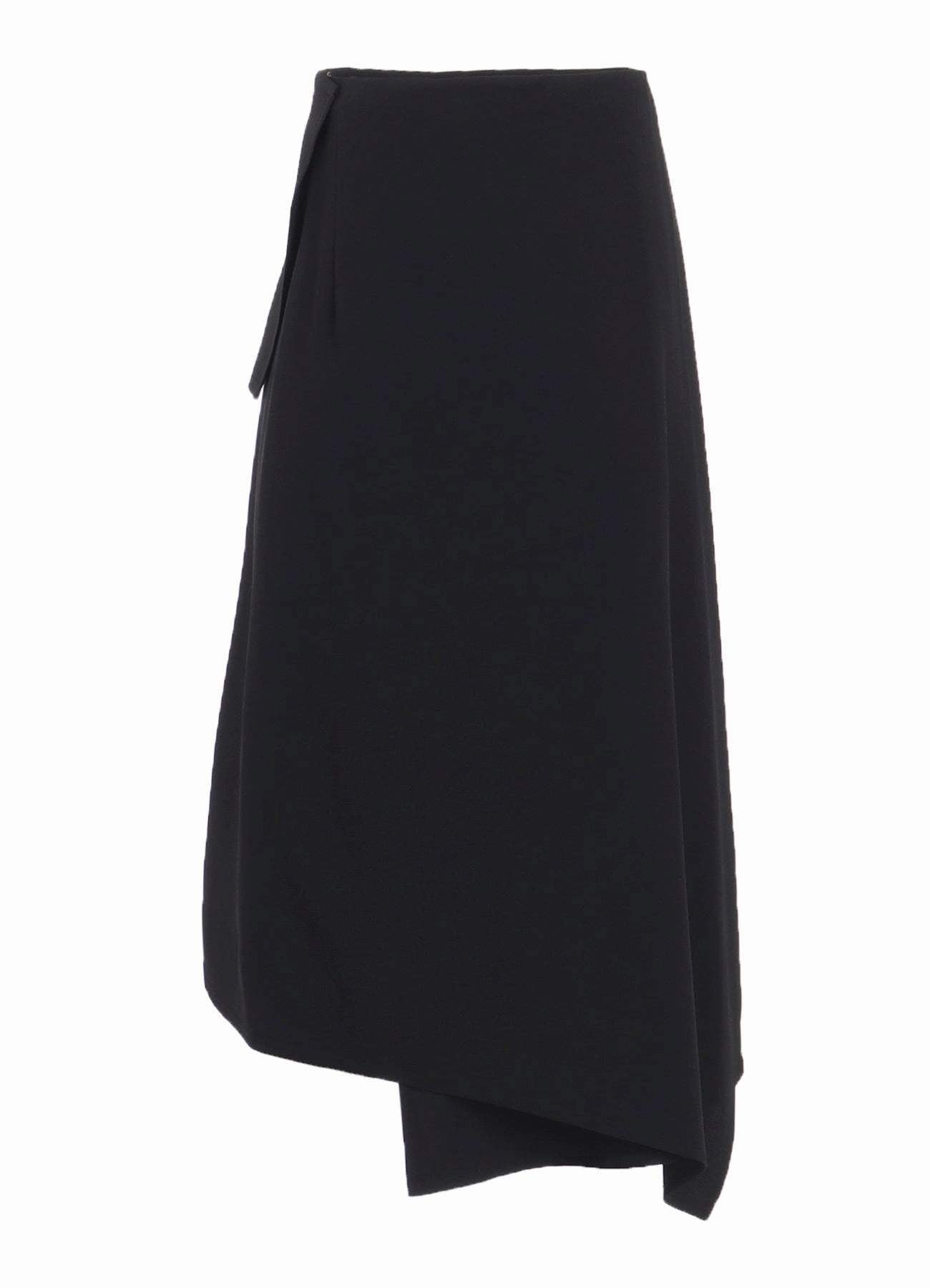WOOL GABARDINE MIDDLE LENGTH ASYMMETRIC SKIRT Zero Waste Manufacturing Durable Design