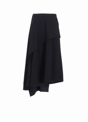 LightweightInsulation WOOL GABARDINE MIDDLE LENGTH ASYMMETRIC SKIRT