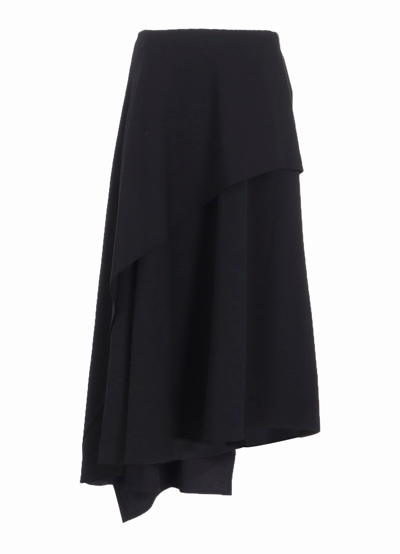 Practical Wear WOOL GABARDINE MIDDLE LENGTH ASYMMETRIC SKIRT
