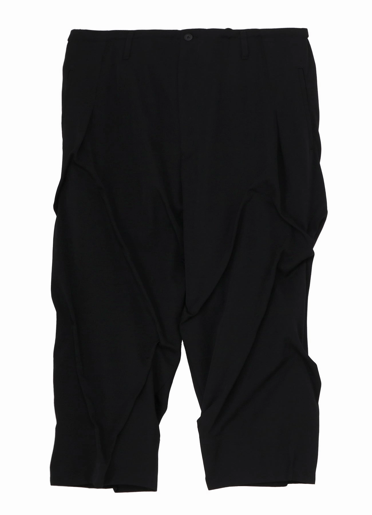 WOOL GABARDINE RANDOM TACK PANTS Feminine Cut Supportive Fit