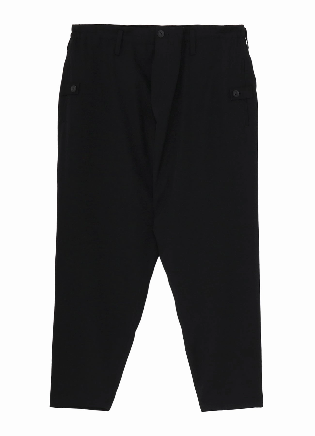 No Gap Waist Construction ElasticCuffs WOOL GABARDINE THIN SAROUEL PANTS