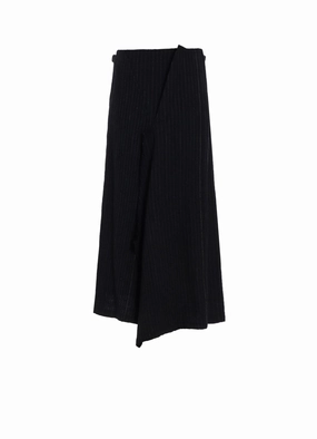WOOL PINSTRIPE LEFT SIDE PATCH SKIRT PANTS Compression Fit