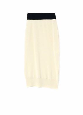 Minimalist Waist Comfort Flex WOOL ROVING PLAIN STITCH KNIT SKIRT