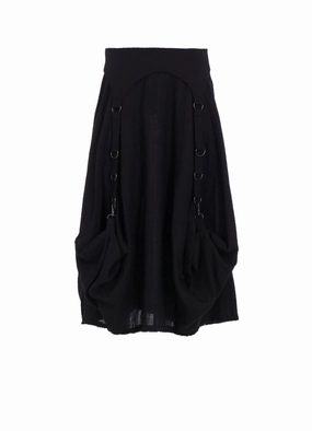 WOOL VIYELLA D RING SKIRT Modern Edge Utility Style