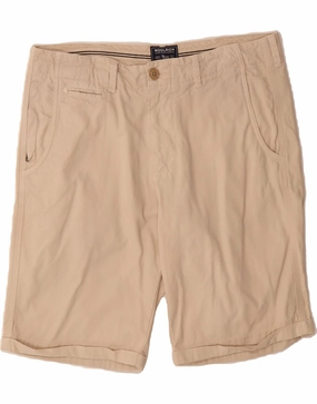 WOOLRICH Mens Bermuda Shorts W32 Medium Beige Cotton Chill Mode Light Stretch Design