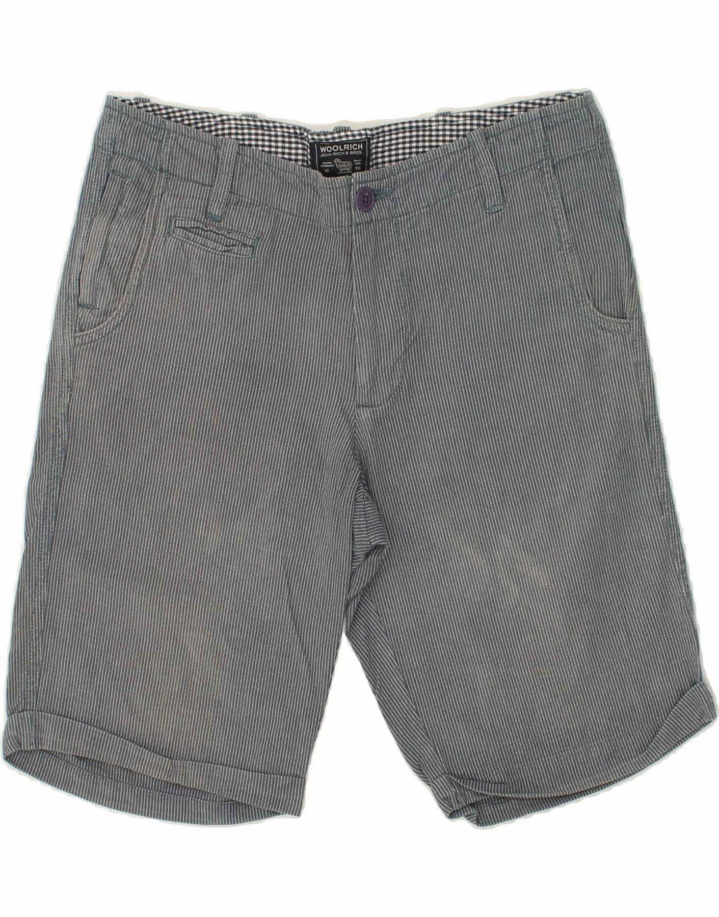 Midweight Texture dress shirt WOOLRICH Mens Casual Shorts W31 Medium  Blue Pinstripe Cotton