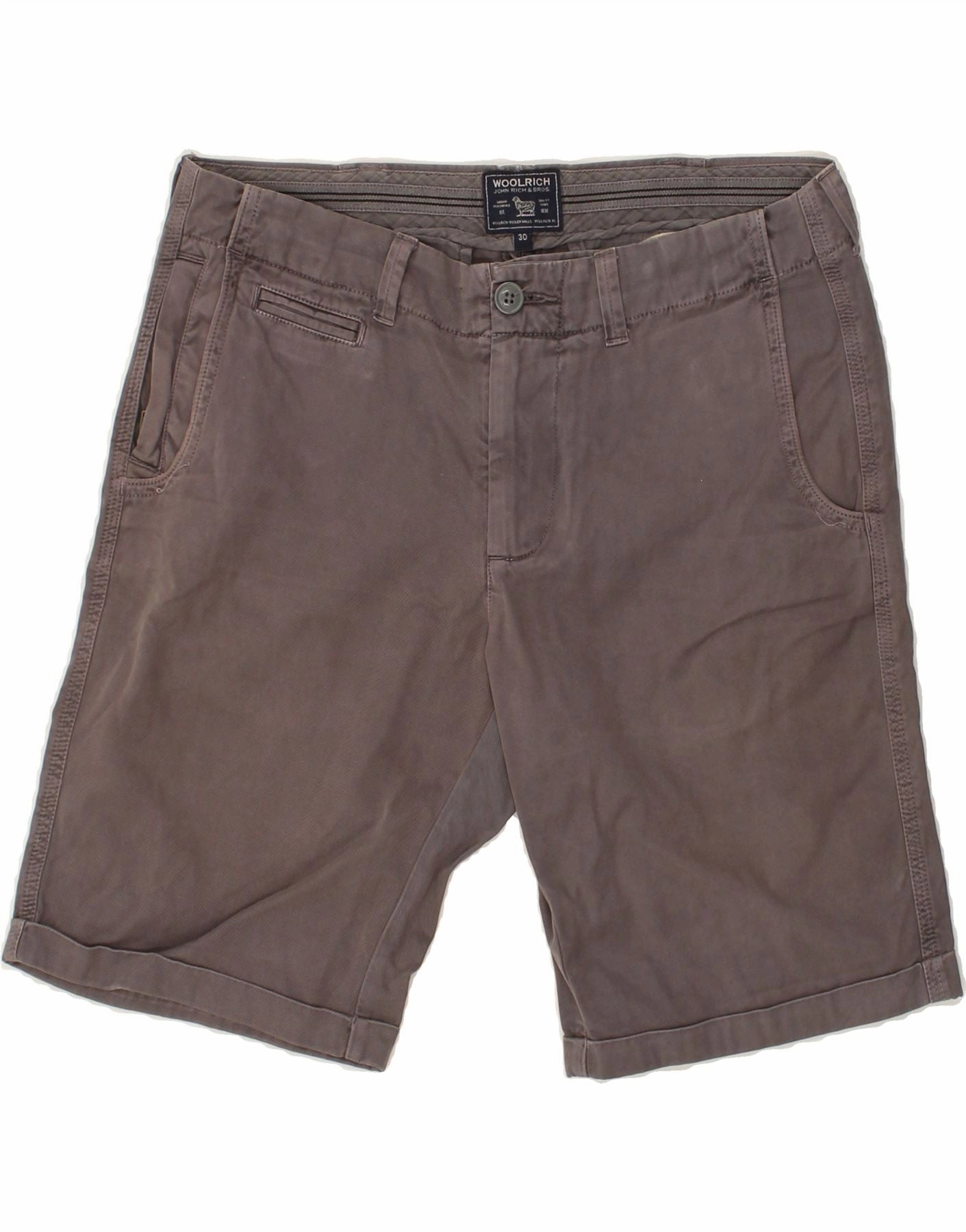 WOOLRICH Mens Chino Shorts W30 Medium Grey Cotton Movement Ready Light Weight