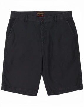 WOOLRICH Mens Chino Shorts W38 XL Navy Blue Layered Panel Design Work Ready