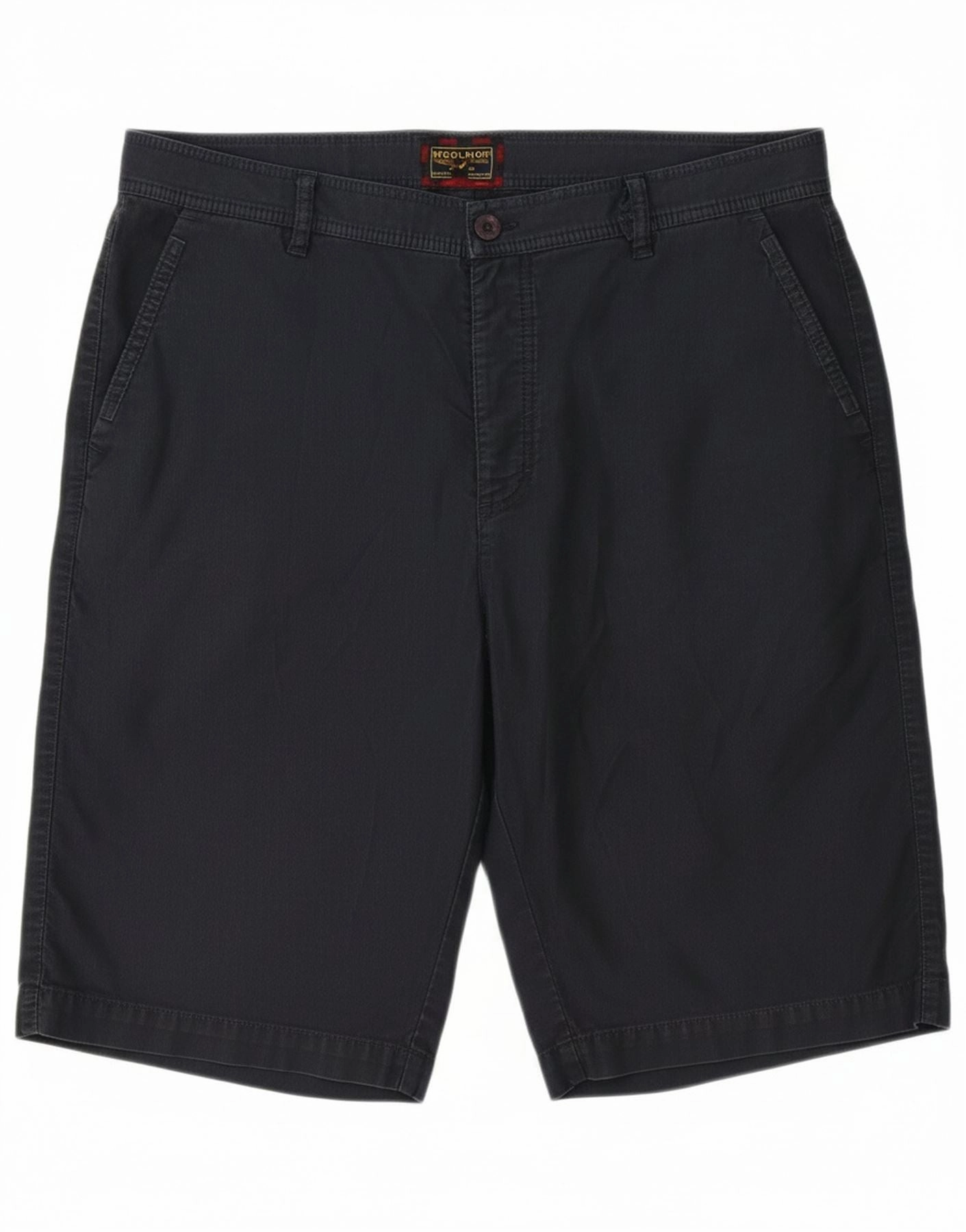 WOOLRICH Mens Chino Shorts W38 XL Navy Blue Layered Panel Design Work Ready