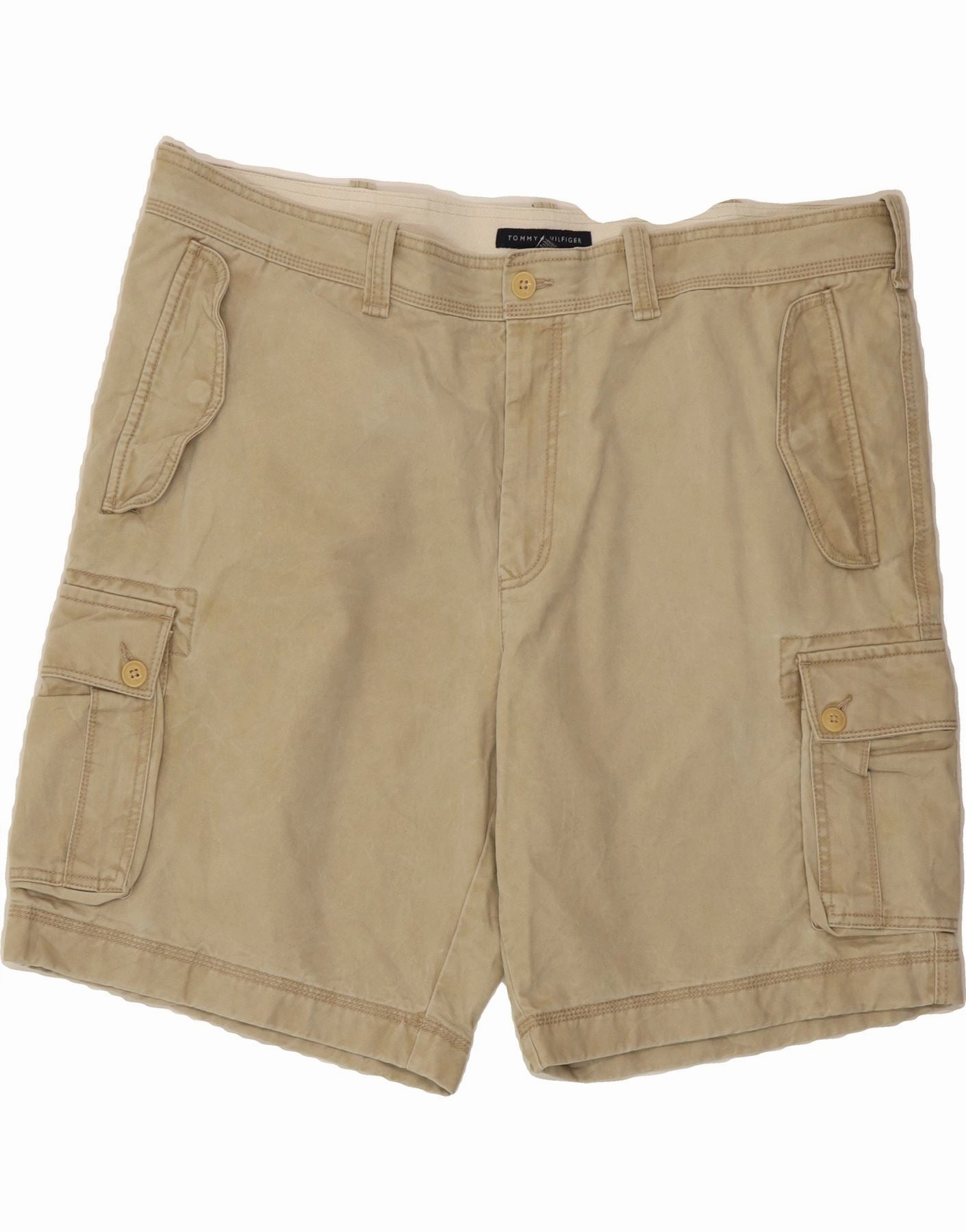 Comfortable Flex TOMMY HILFIGER Mens Cargo Shorts W42 2XL Beige Cotton