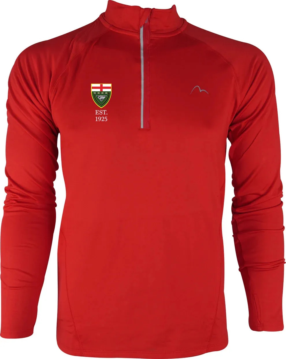 Elegant and Relaxed More Mile Vivid ESAA Half Zip Long Sleeve Mens Running Top - Red