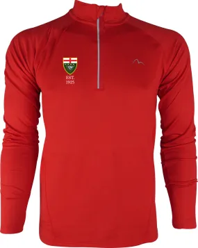 More Mile Vivid ESAA Half Zip Long Sleeve Mens Running Top - Red Comfy Vibes