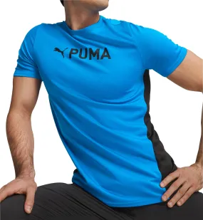 Soft Touch Fit Non Irritating Tags Puma Fit UltraBreath Short Sleeve Mens Training Top - Blue