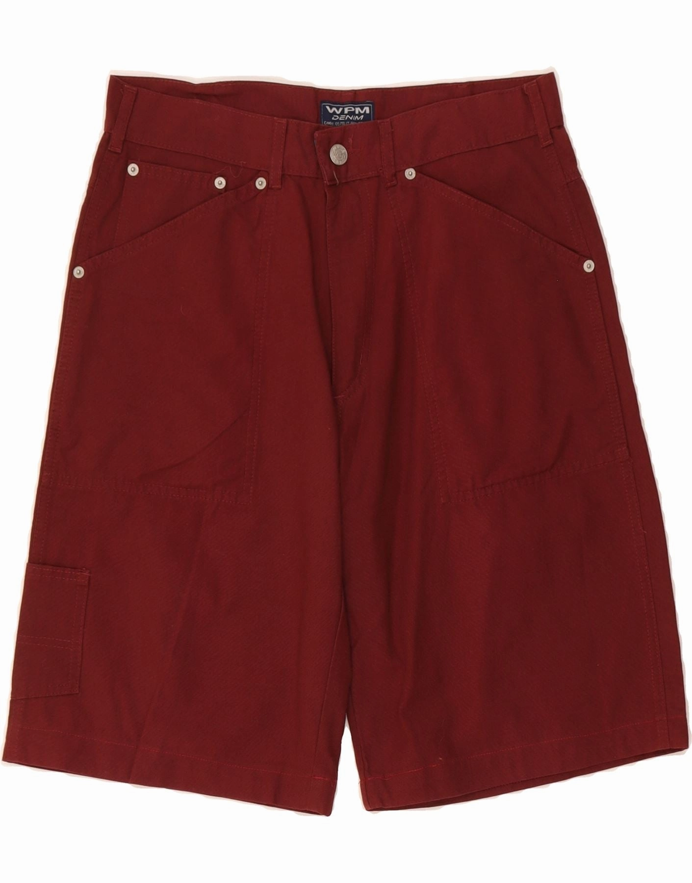 Quick Fit Comfort WPM Mens Cargo Shorts IT 46 Small W30 Burgundy Cotton