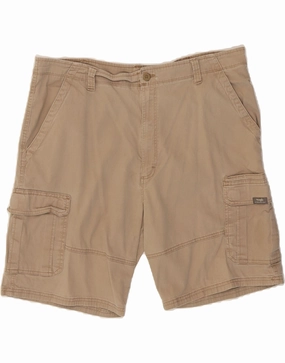 WRANGLER Mens Cargo Shorts W32 Medium  Beige Cotton Cozy Look