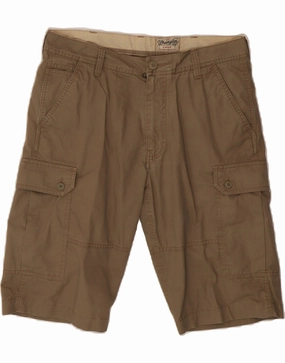 WRANGLER Mens Cargo Shorts W34 Large Brown Cotton No Slip Gripper beachy vibe