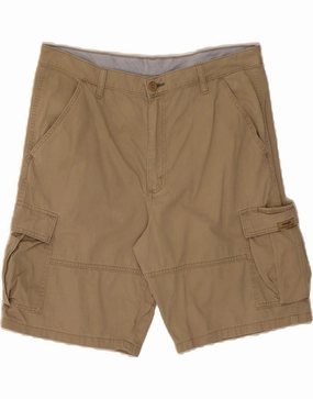 WRANGLER Mens Cargo Shorts W36 Large  Beige Cotton Clean Fit Body-Hugging Fit