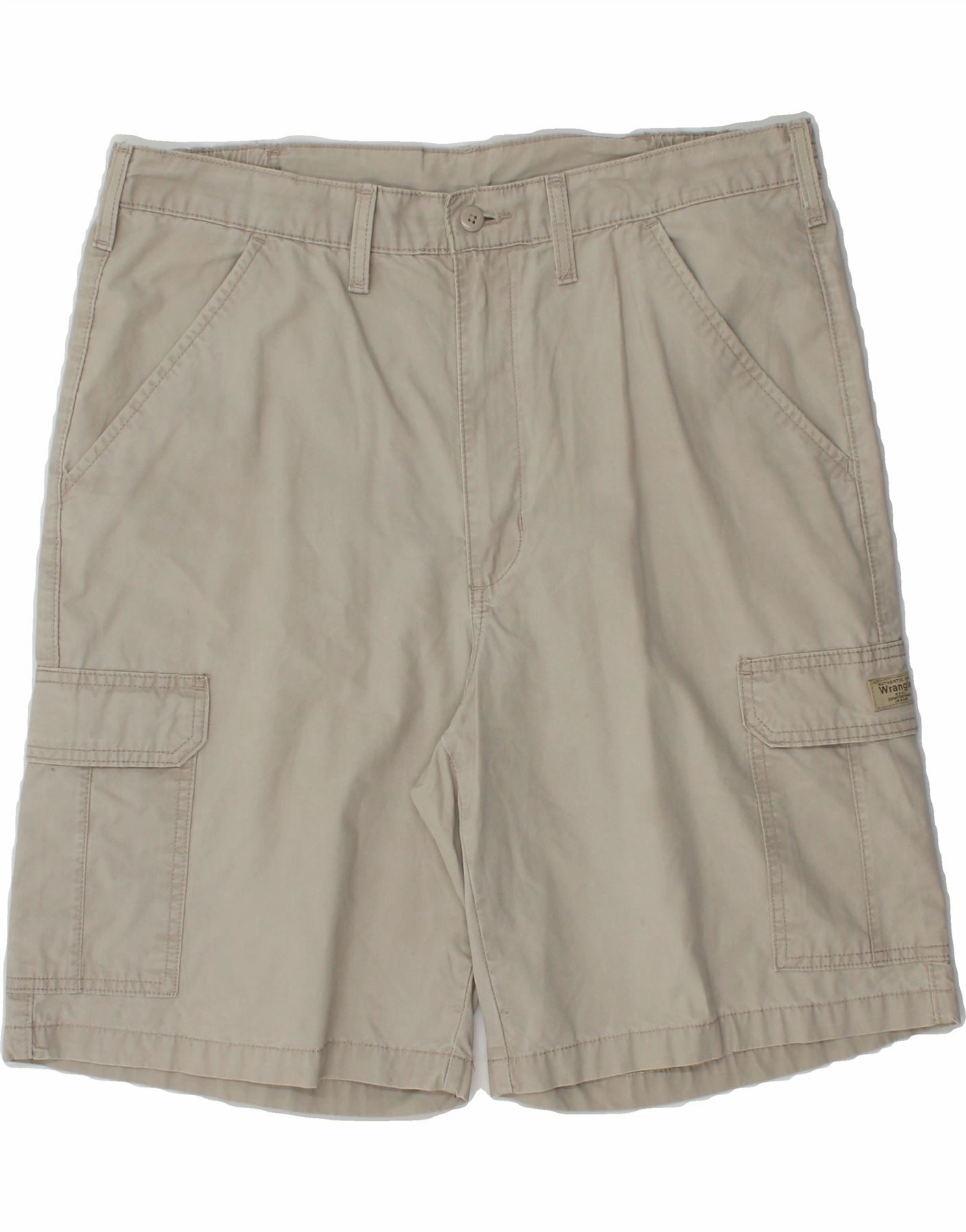 WRANGLER Mens Cargo Shorts W36 Large Grey Cotton Wool blend Quick Movement Fit