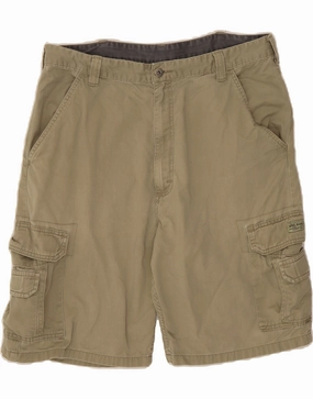 petite size Tagless Labeling WRANGLER Mens Cargo Shorts W36 Large Khaki Cotton