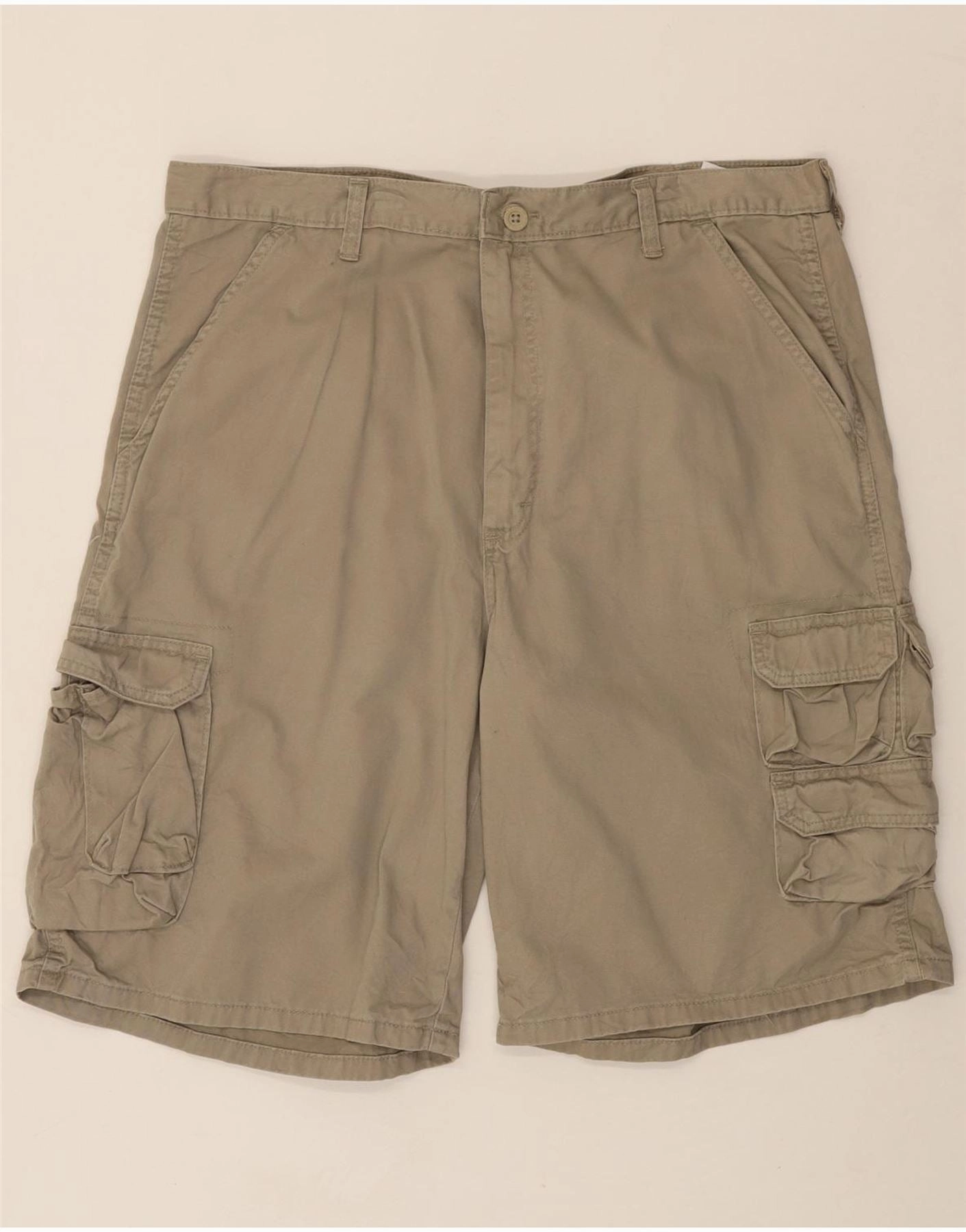 Sporty Stretch Fit Collectible WRANGLER Mens Cargo Shorts W38 XL Beige Cotton
