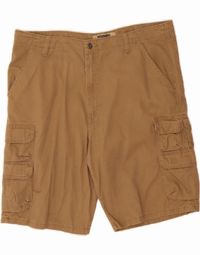 DoubleLayeredKnees Everyday Ready WRANGLER Mens Cargo Shorts W38 XL Brown Cotton