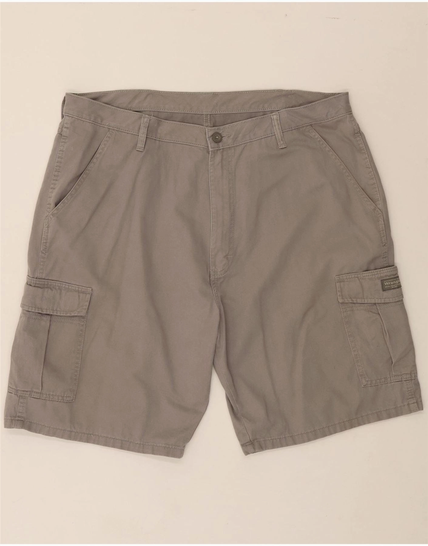 Quick Action Fit WRANGLER Mens Cargo Shorts W38 XL Grey Cotton
