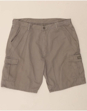 Quick Action Fit WRANGLER Mens Cargo Shorts W38 XL Grey Cotton