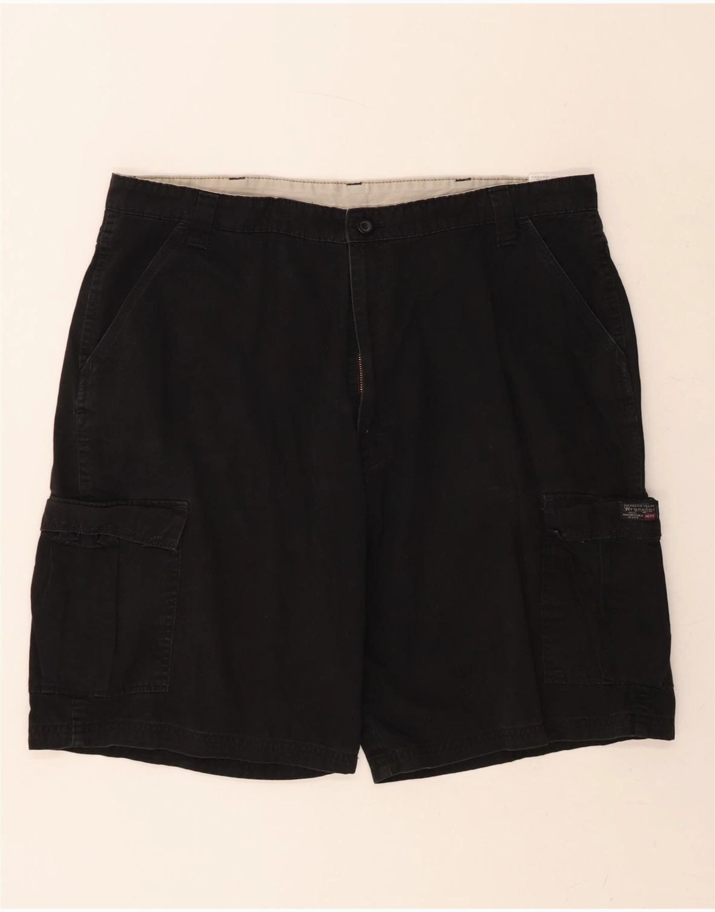 WRANGLER Mens Cargo Shorts W40 XL Black Cotton Quick Fit Comfort