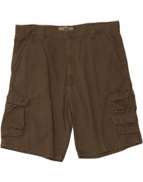 WRANGLER Mens Cargo Shorts W40 XL Brown Cotton Anti Static Fabric