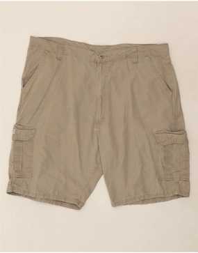 WRANGLER Mens Cargo Shorts W42 2XL Beige Cotton Quick Change Friendly Laser Cut Edges