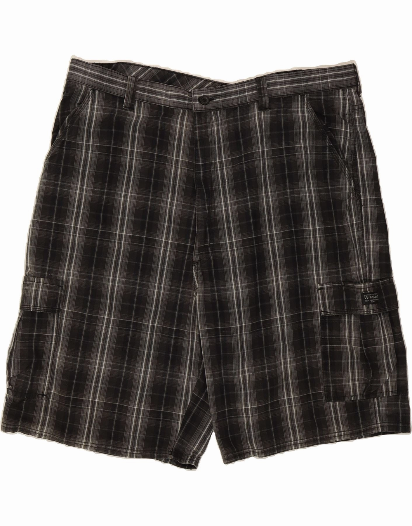 Active Mode Leather shorts WRANGLER Mens Cargo Shorts W44 2XL Grey Check
