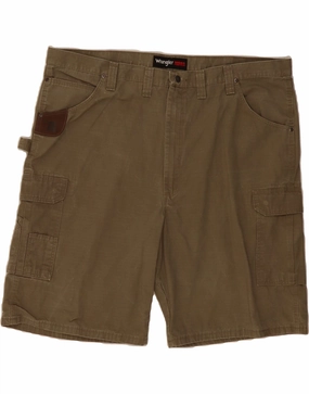 WRANGLER Mens Cargo Shorts W46 3XL Khaki Cotton Work Ready