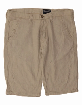 WRANGLER Mens Chino Shorts W31 Medium Beige Linen Soft Lining Moisture Management Lining