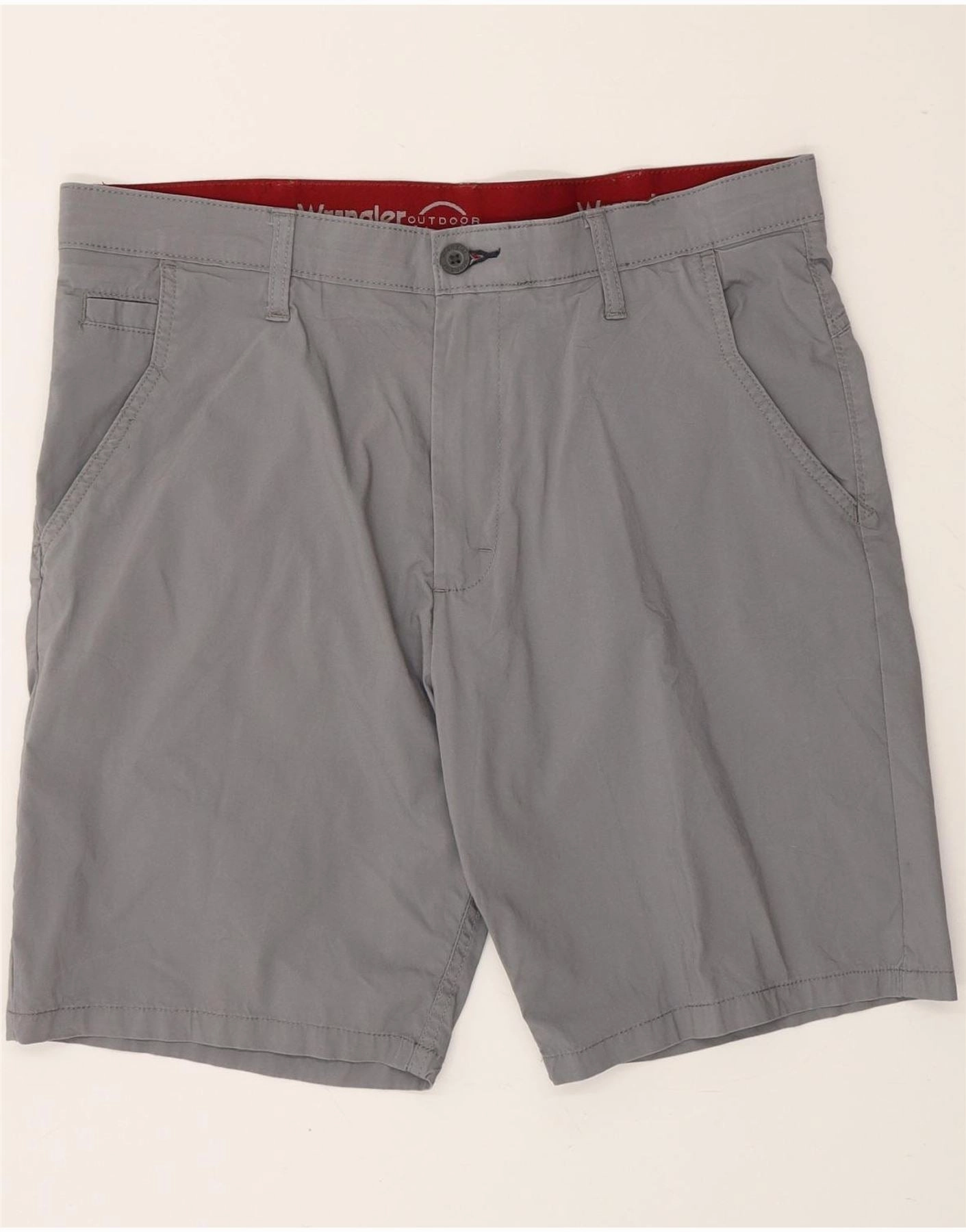 WRANGLER Mens Chino Shorts W34 Large Grey Cotton Flexible Motion