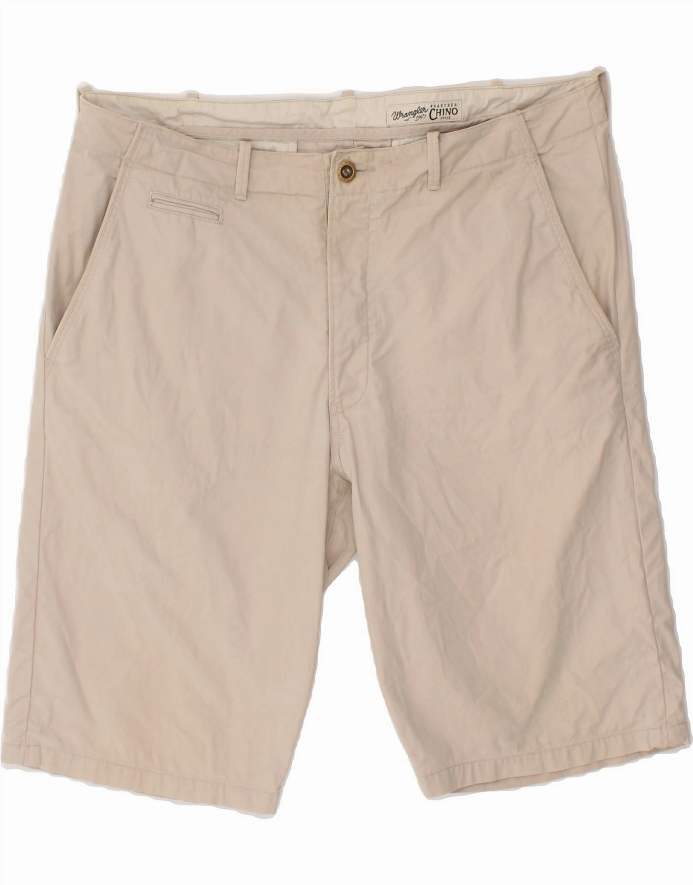WRANGLER Mens Chino Shorts W38 XL  Beige Cotton Polyester fabric
