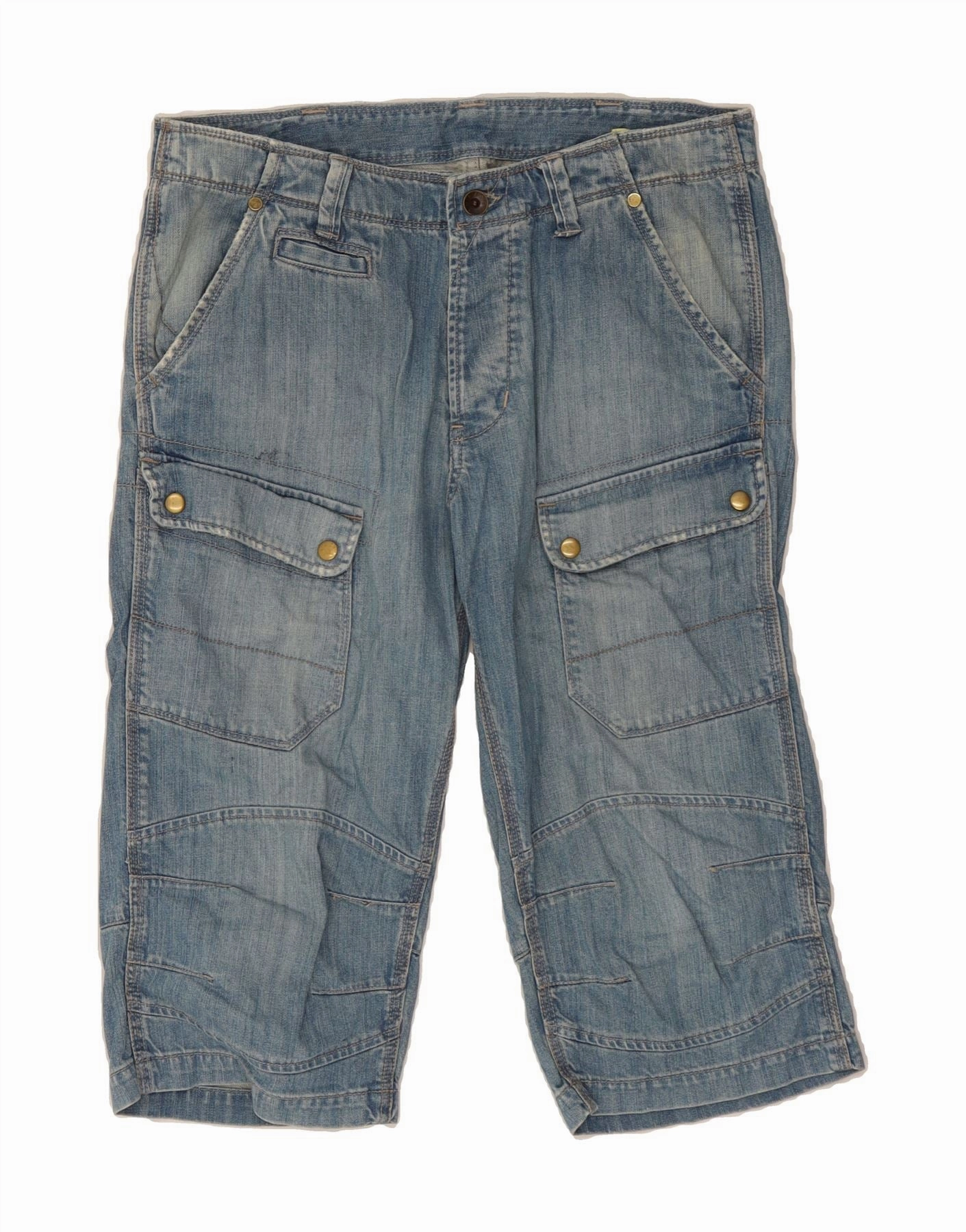 Outdoor Life WRANGLER Mens Denim Bermuda Shorts W32 Medium Blue Cotton