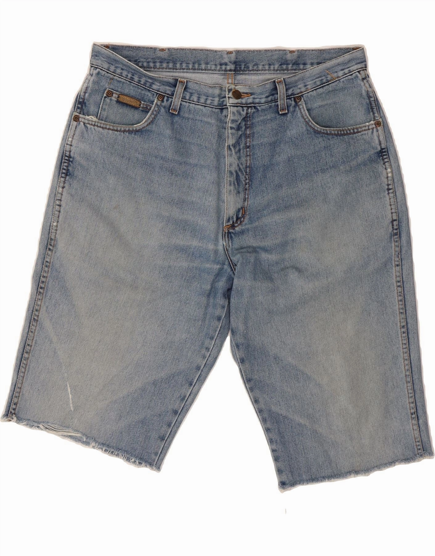 WRANGLER Mens Denim Shorts W36 Large Blue Cotton Airflow Fit Wind Resistant Material