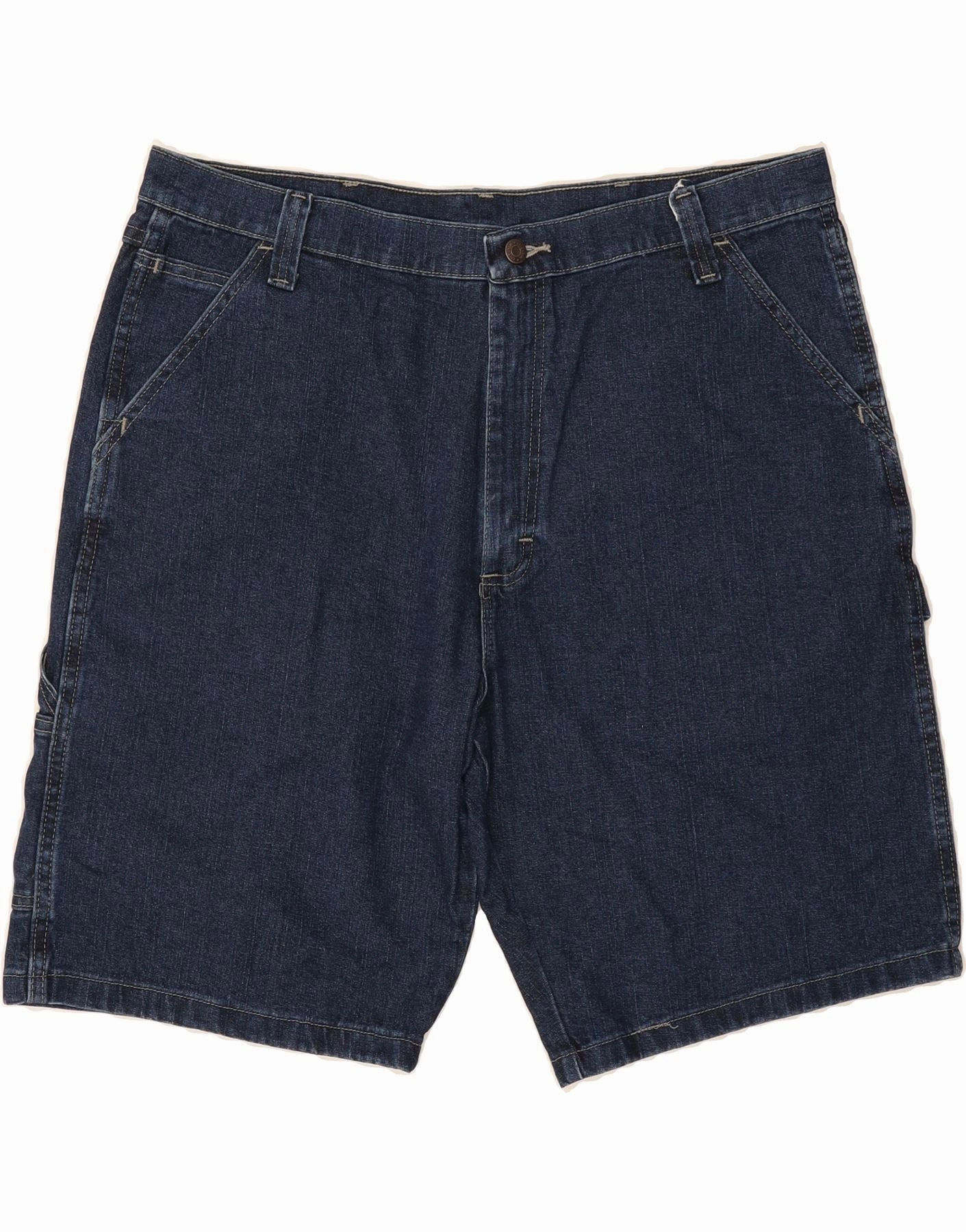 WRANGLER Mens Denim Shorts W38 XL Navy Blue Cotton Travel Fit