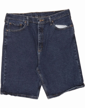 WRANGLER Mens Denim Shorts W38 XL Navy Blue Cotton Sport Comfort Fit