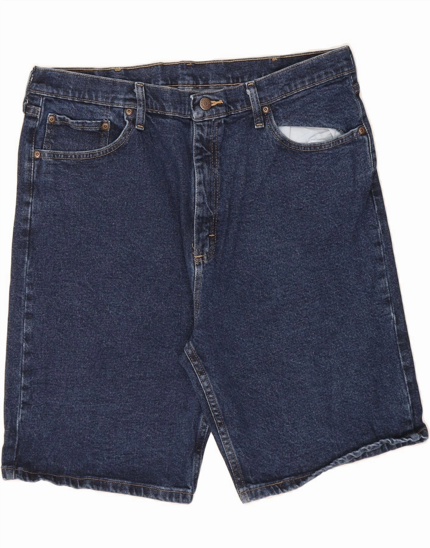 WRANGLER Mens Denim Shorts W38 XL Navy Blue Cotton Sport Comfort Fit