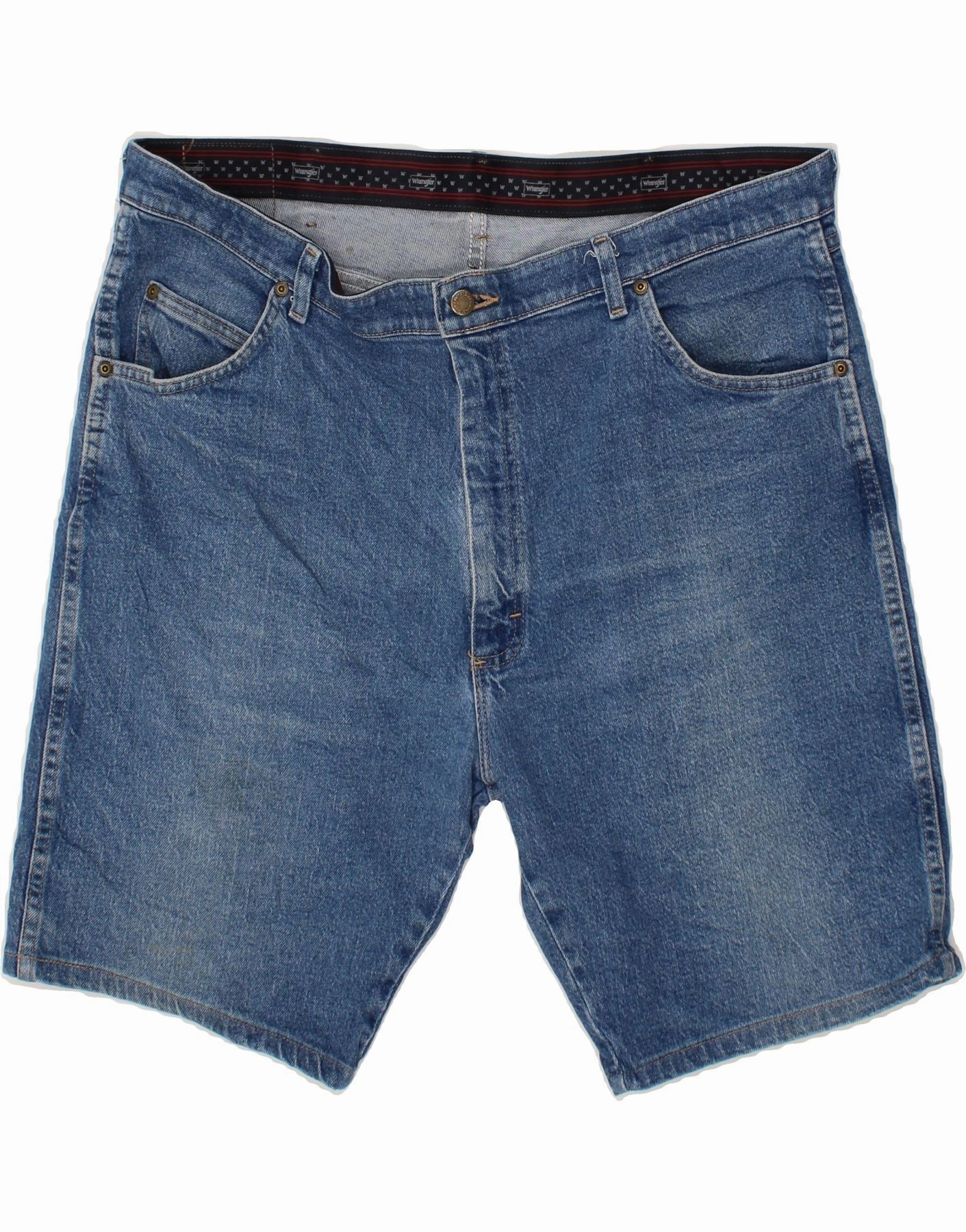WRANGLER Mens Denim Shorts W40 XL Blue Cotton Durable Weave Fabric Moisture Wicking Material