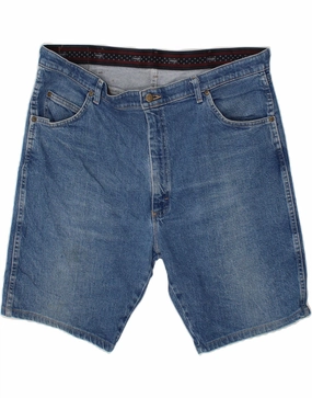 WRANGLER Mens Denim Shorts W40 XL Blue Cotton Durable Weave Fabric Moisture Wicking Material