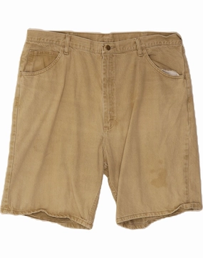Compression Fit WRANGLER Mens Denim Shorts W42 2XL Brown Cotton