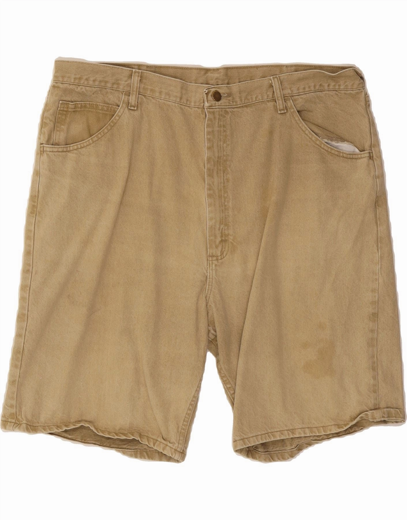 Compression Fit WRANGLER Mens Denim Shorts W42 2XL Brown Cotton
