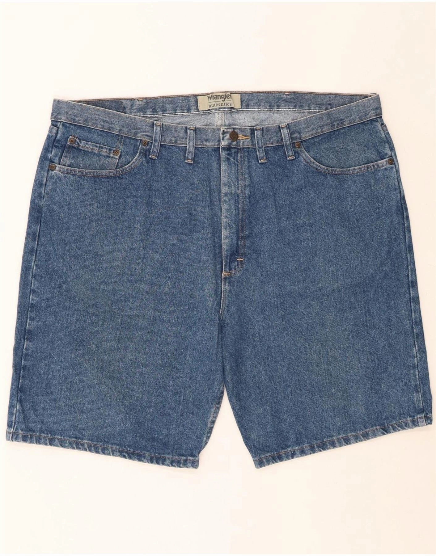 WRANGLER Mens Denim Shorts W44 2XL Blue Cotton Summer Wardrobe Performance Stretch