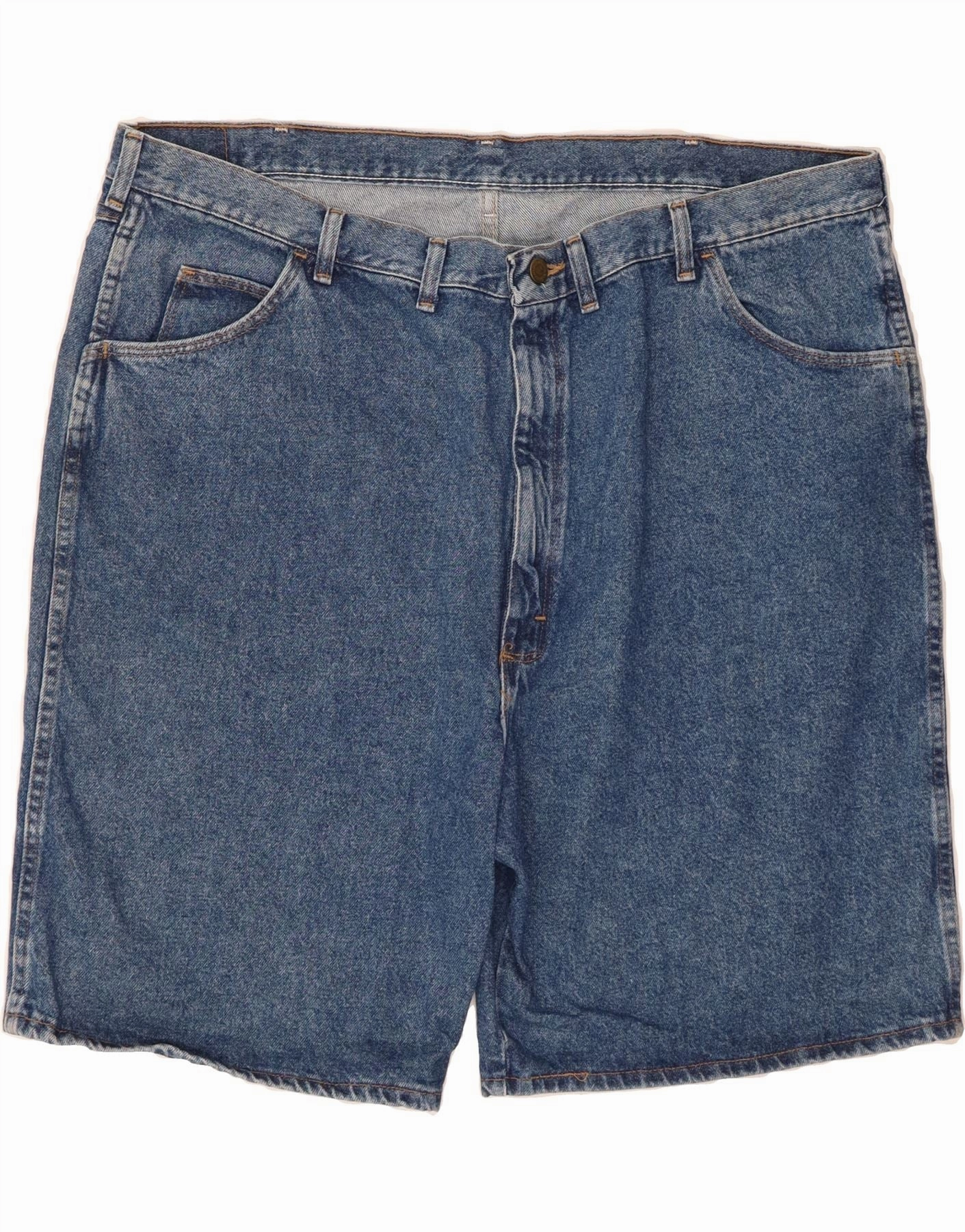WRANGLER Mens Denim Shorts W46 3XL Blue Cotton relaxed shape Printed Pattern