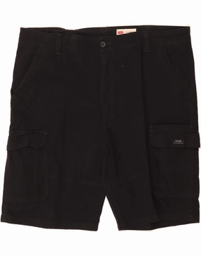 WRANGLER Mens Relaxed Fit Cargo Shorts W40 XL Black Cotton Odor-resistant Work Ready